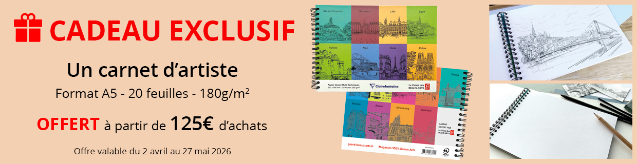 Un carnet offert dès 125€ d'achats