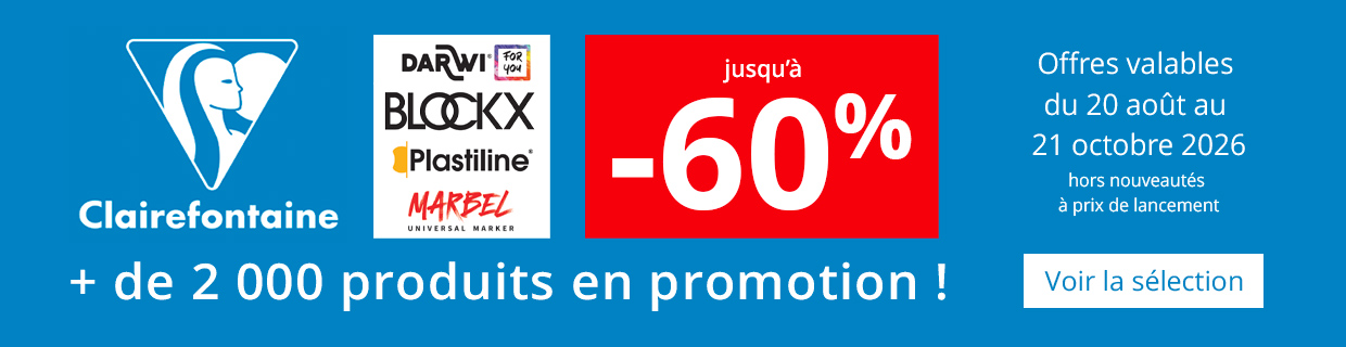Jusqu'à -60% sur une sélection de produits Clairefontaine