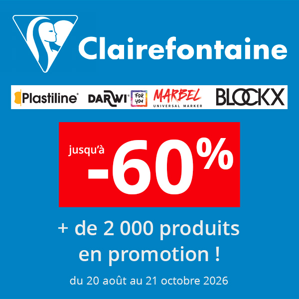 Jusqu'à -60% sur une sélection de produits Clairefontaine