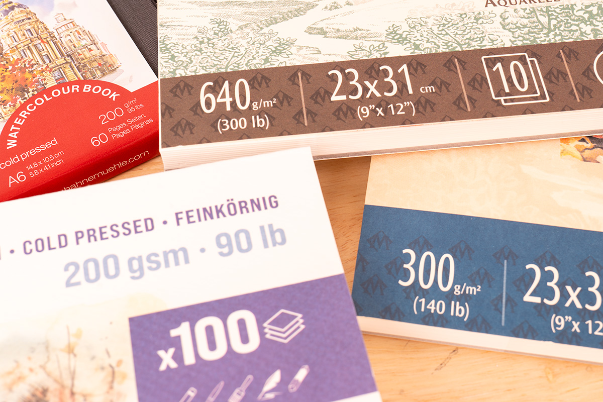 Différents grammages de papiers